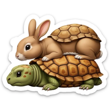  lapin et tortue qui dorme sticker