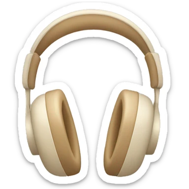beige headphones sticker