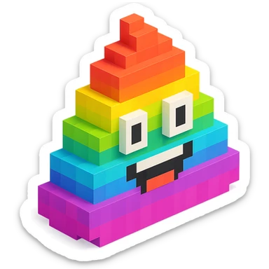 Poo rainbow  sticker