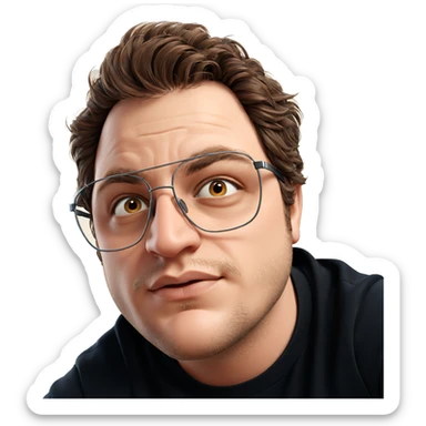 portrait of a brown haired man sticker