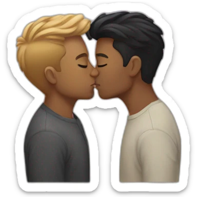 Gay couple kissing sticker