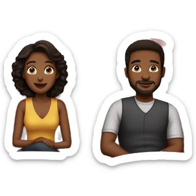 couple sitting in theater sticker