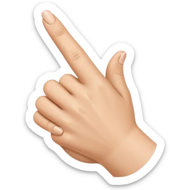 Little finger up and all the others are down with the thumb holding them. sticker