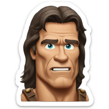Conan the barbarian Arnold Schwarzenegger salute sticker