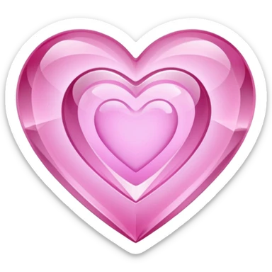 Pink heart shaped crystal with a $ carved in the center of the crystal. sticker