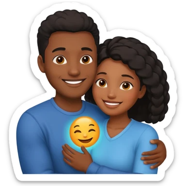 romantic black couple sticker