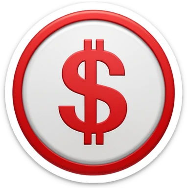 no money sign, red circle with line over dollar sign, no text sticker