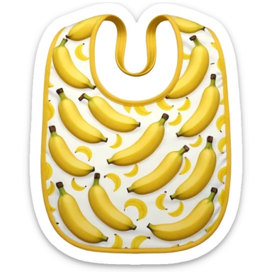 Yellow bib with banana pattern sticker