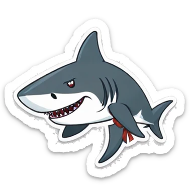 Shark wih a bow sticker