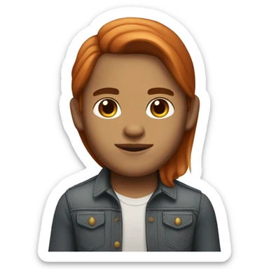 light-skin mexican with long red straight hair and brown eyes sticker