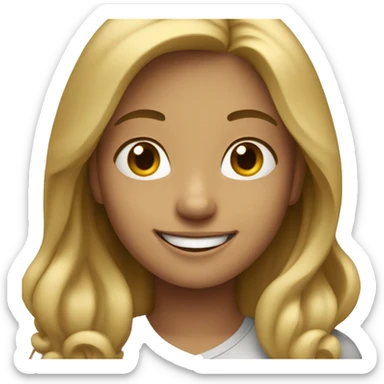 Dark blonde girl smiliing happy sticker