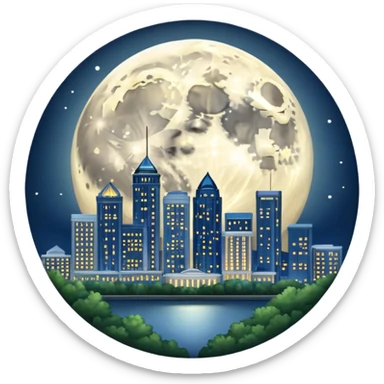 Moon over atlanta sticker