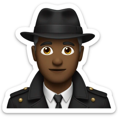 man wearing black trench coat sticker