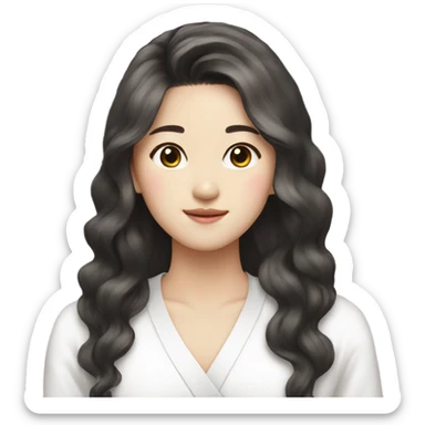 korean skincare pretty long hair sticker