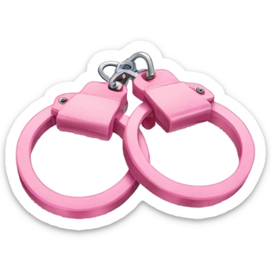 two pinky fluffy handcuffs sticker