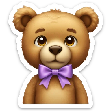 Teddy bear with bow sticker