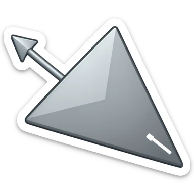 A simple gray arrow-shaped mouse cursor, flat design, slightly pixelated edges, emoji-style sticker