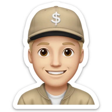 headshot of a white male rapper sticker