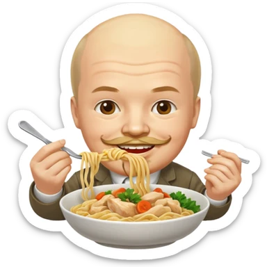 Lenin ăn mì gà sticker