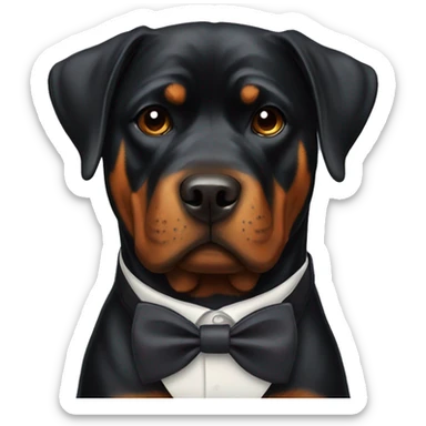 Rottweiler with Bow tie sticker