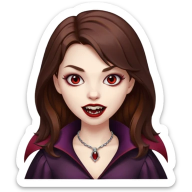 vampire girl with brown hair sticker