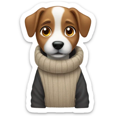 Hund trägt einen Pullover sticker