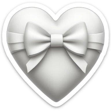 Heart with a white bow sticker
