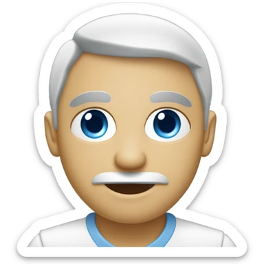 hard working computer programmer white blue eyed sticker