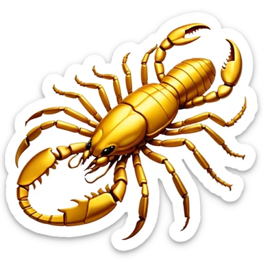 The scorpion is golden in color sticker