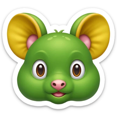 Una rana con orejas redondas y pequeñas  sticker