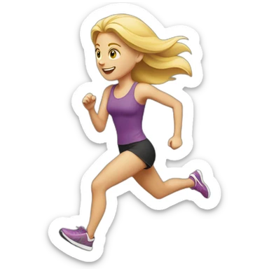 blonde running girl sticker
