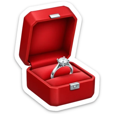 diamond ring in a red box sticker