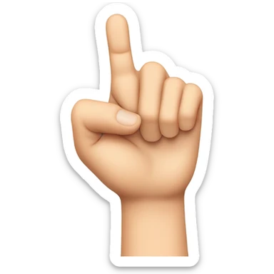 Hand Gesture Details:

Finger Positions:

Thumb: Extended outward.

Index Finger: Extended upward.

Middle and Ring Fingers: Folded down towards the palm.

Pinky Finger: Extended upward. sticker