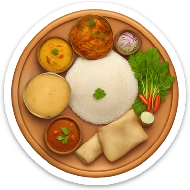 indian Food on big plate sticker