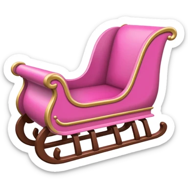 Pink sleigh with text on top of it that says "sleigh"  sticker