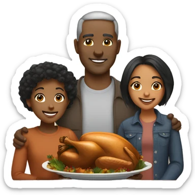 Thanksgiving Dad mixed race family sticker