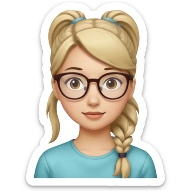 Ponytail Girl with Glasses sticker
