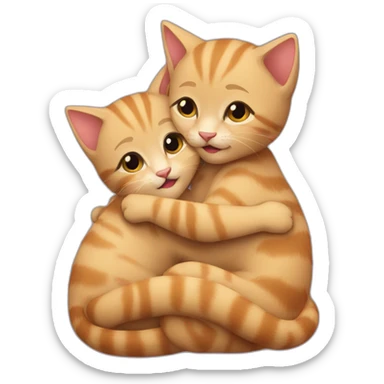 kittens hug sticker