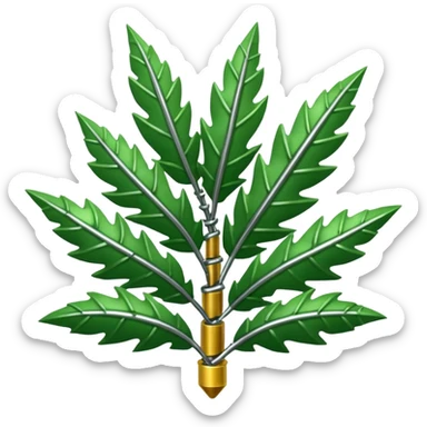 quiero una fucion de pernos y hojas de arbol ahi esta un referente sticker