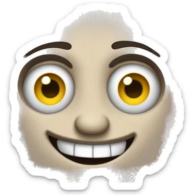regular emoji with big eyes and insane smile sticker