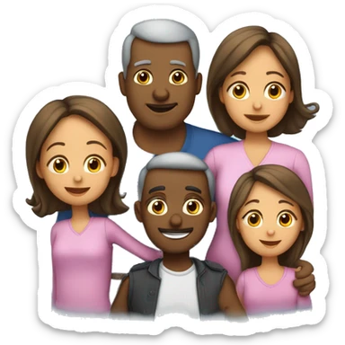 Famille de 5. Maman papa et 3 filles sticker