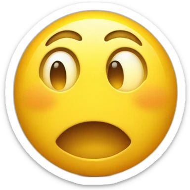 Round yellow smiling face with nervous eyes and a lot of sweat sticker