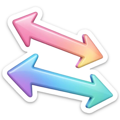 Pink Pastel rainbow arrow pointing left sticker