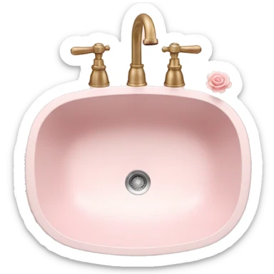 Light pink floral sink and faucet  sticker