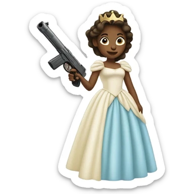 Princess holding a gun  sticker