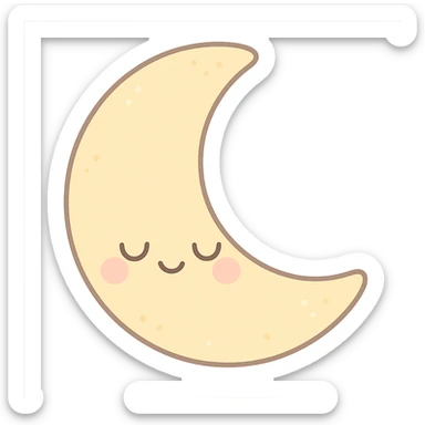 kawaii style sleepy moon sticker