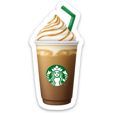 Starbucks latte with straw  sticker