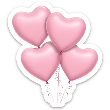 pastel pink heart balloons sticker