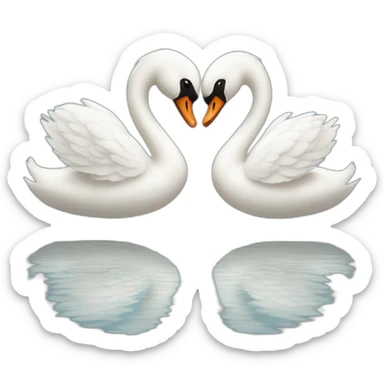 Swan fall in love with another swan sticker