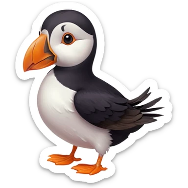 pink puffin wind gust sticker
